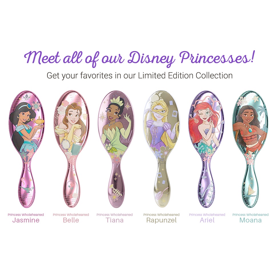 The Wet Brush Disney Princess Wholehearted - Mini Disney Glitter - Sisir Premium Anti Rontok