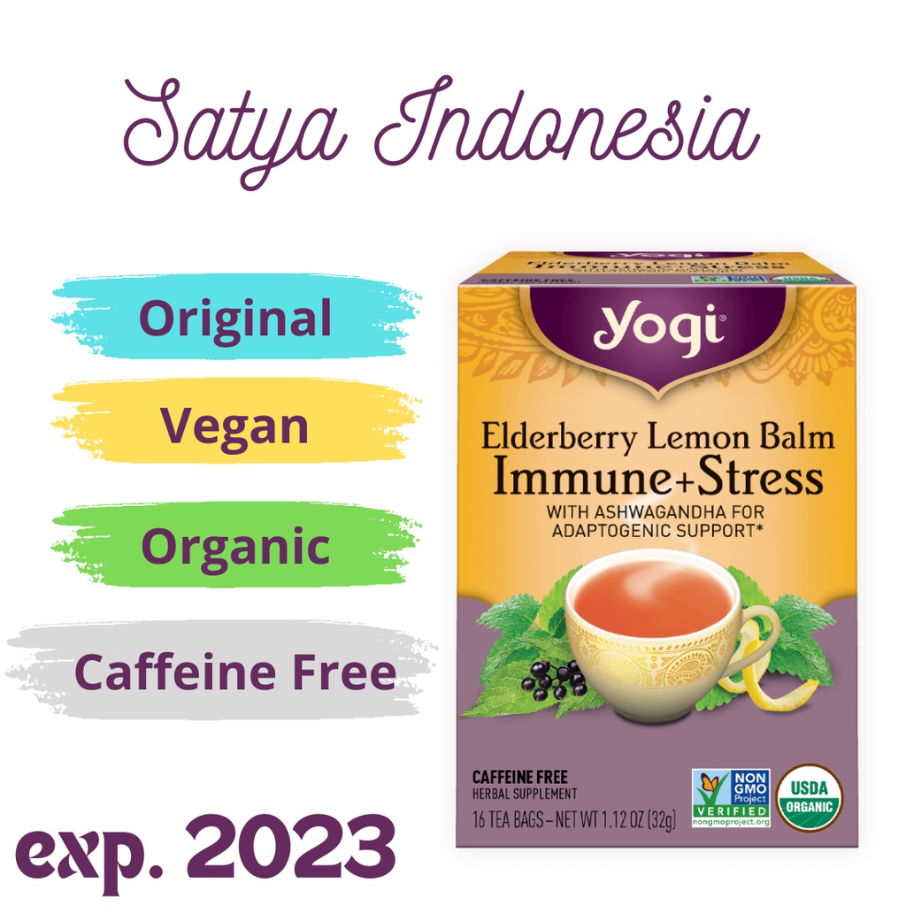

Yogi Tea | elderberry lemon balm immune + stress | 16 tea bags