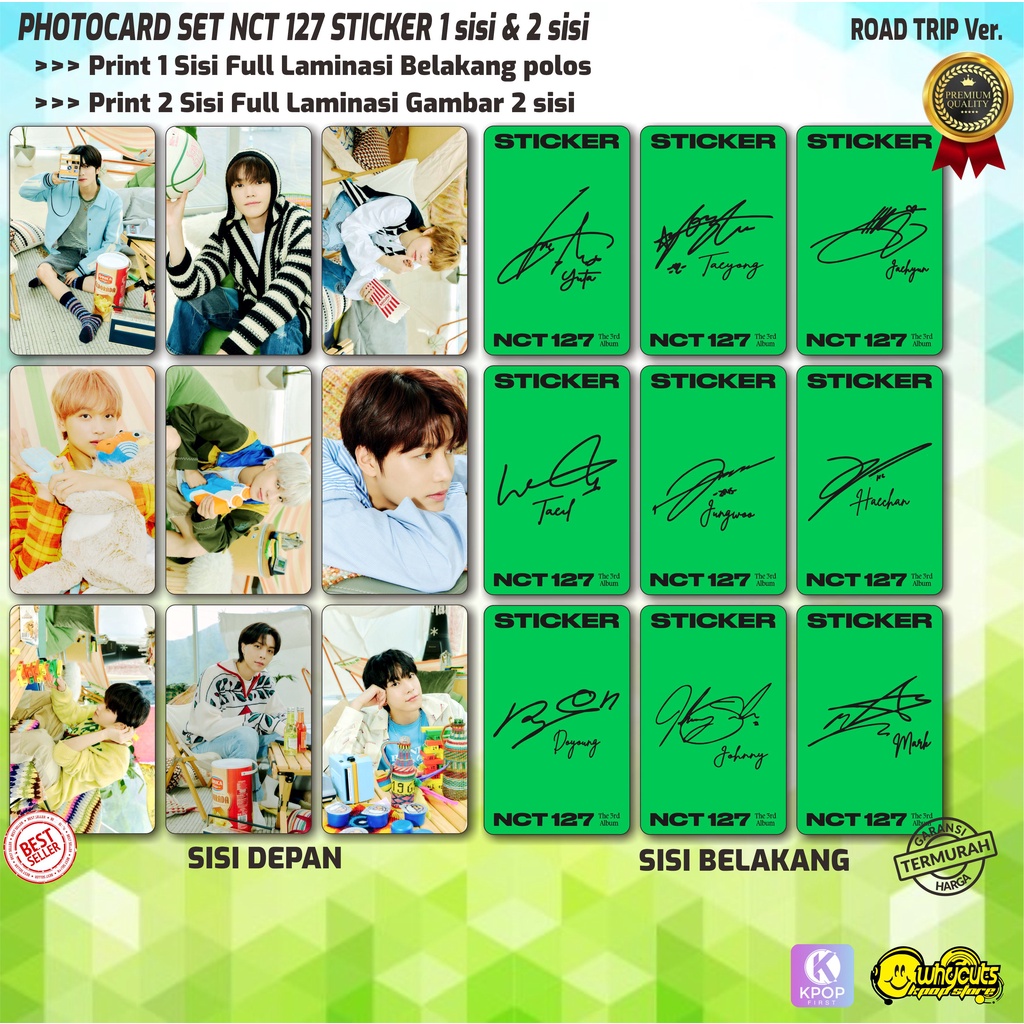 PHOTOCARD SET PC NCT 127 PREMIUM // FAVORITE REPACKAGE // PRINT 2 SISI // 9 PCS FULL LAMINASI