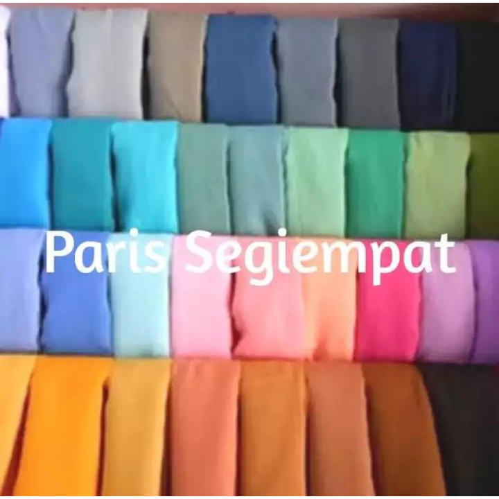 Jilbab Segi Empat Paris Polos Tepi Jahit HIjab Polos