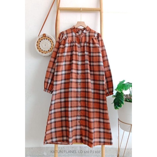 TUNIK WANITA KATUN FLANEL - ATASAN TUNIK WANITA LD 120 - TUNIK FLANEL WANITA KEKINIAN