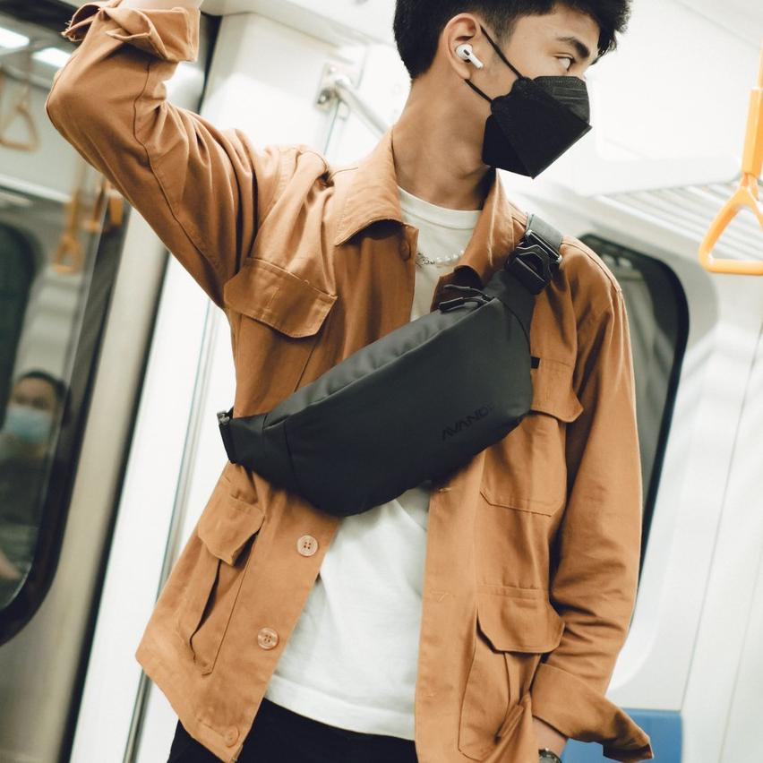 Stok Terbatas AVANDR 2X Matte Waist Bag Tas Pria Medium Waterproof Multifungsi