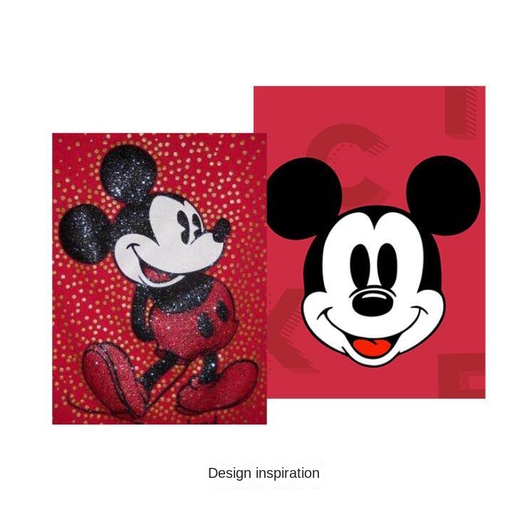 Bros Pin Bentuk Mickey Mouse Aksen Kristal Warna-Warni Untuk Wanita