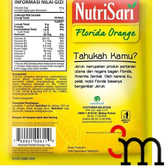 

Ee3E8--NutriSari - Florida Orange (1 renceng = 10 sachet)