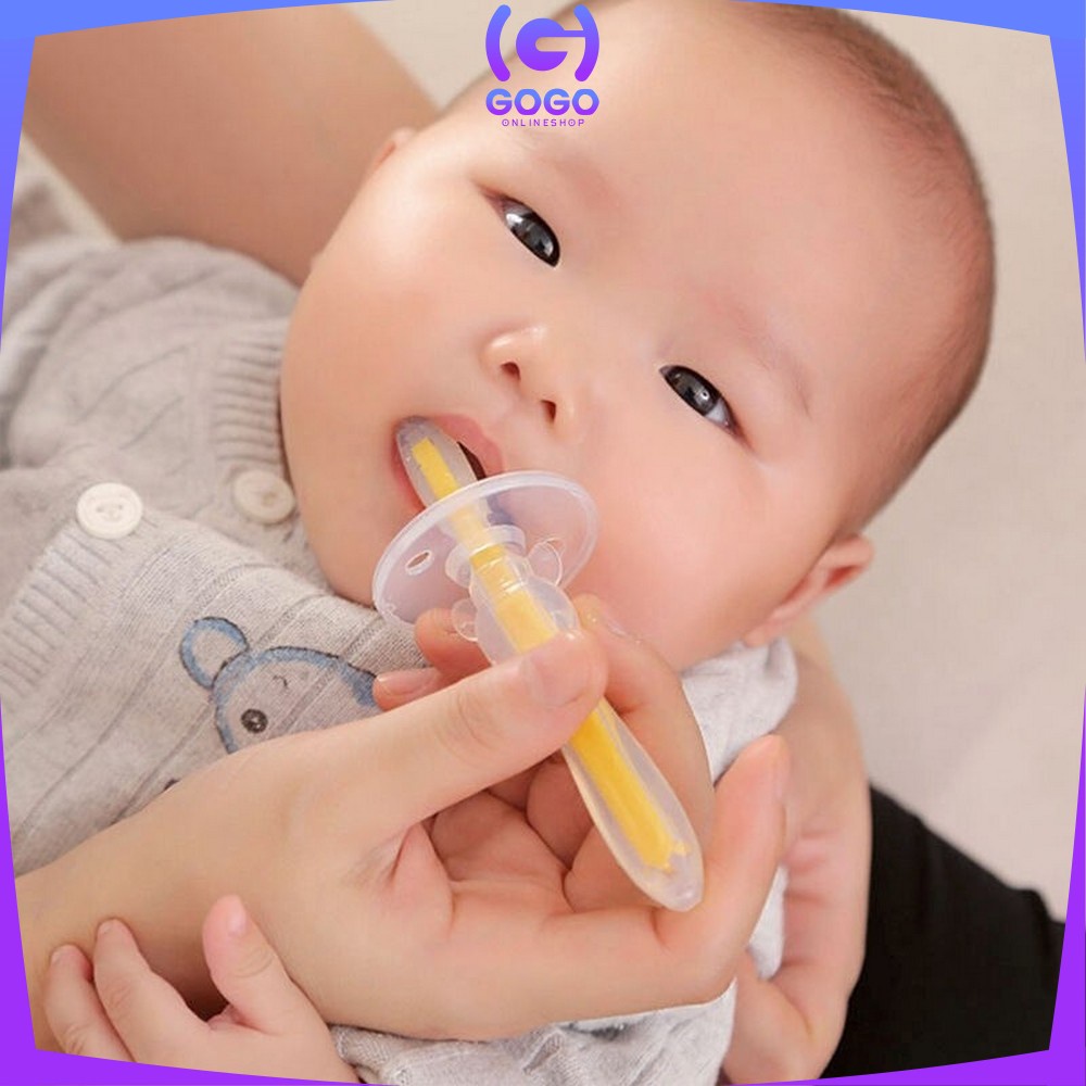 GOGO-C346 C347 Sikat Gigi Bayi Silikon Baby Training Tooth Brush / Pembersih Mulut Bayi / Sikat Gigi Anak Lembut
