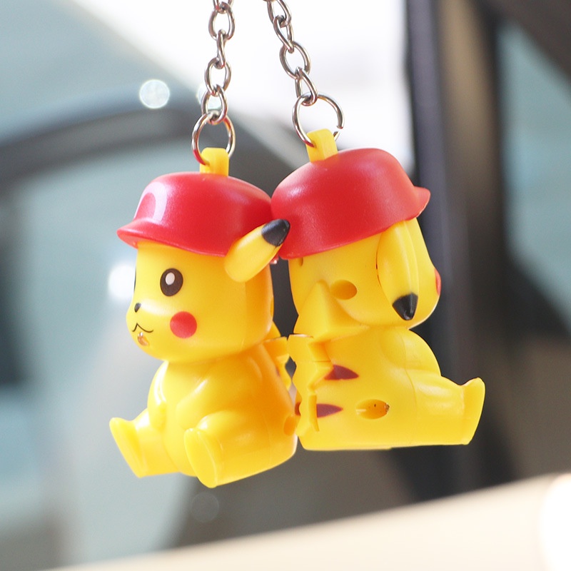 Takara TOMY Gantungan Kunci Boneka Pikachu Dengan Lampu LED + Suara