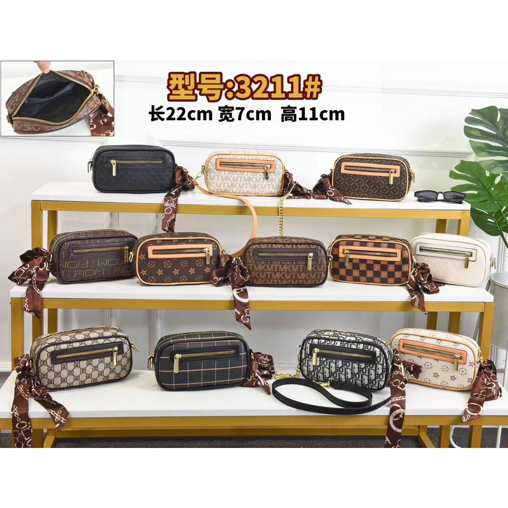 3211 tas slempang/tas tangan  free syal uk 22x7x11 cm,import