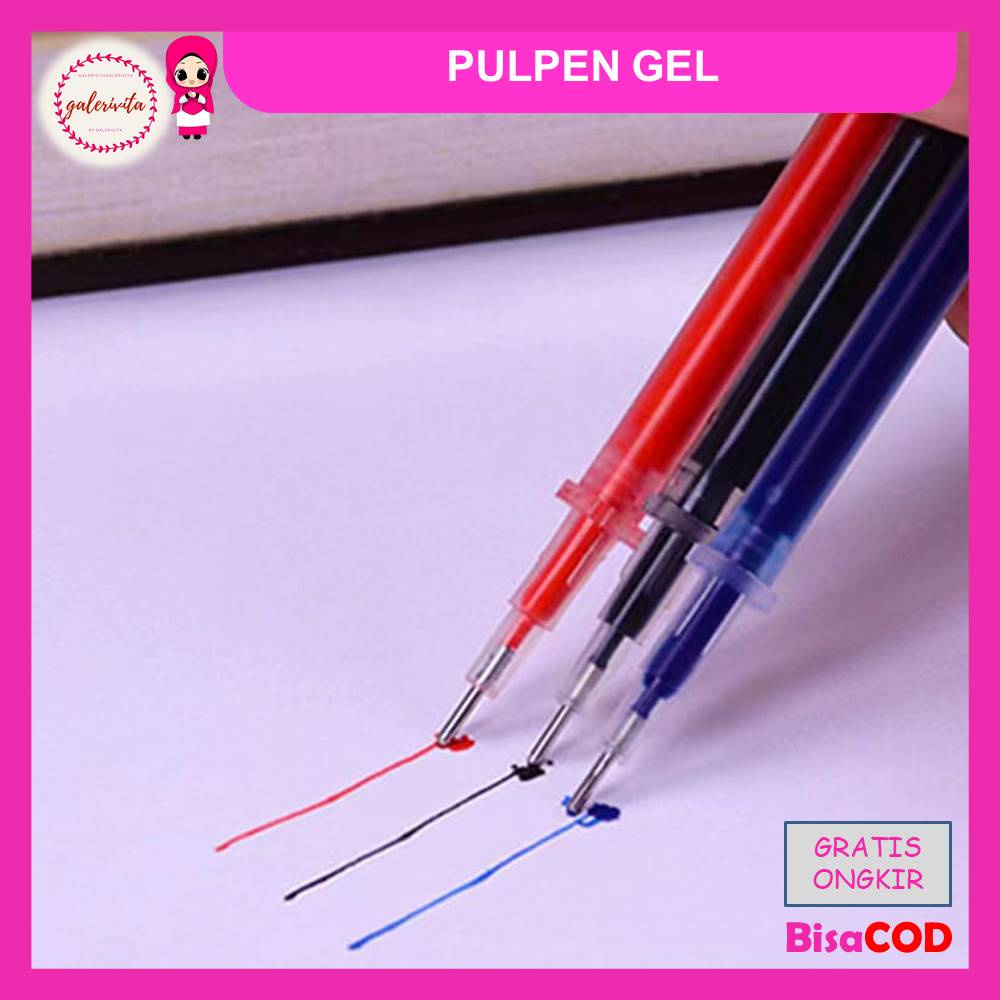 

Pena Gel Hitam Merah / Pulpen Gel Bolpen Pena Alat Tulis / Bolpoin Sekolah