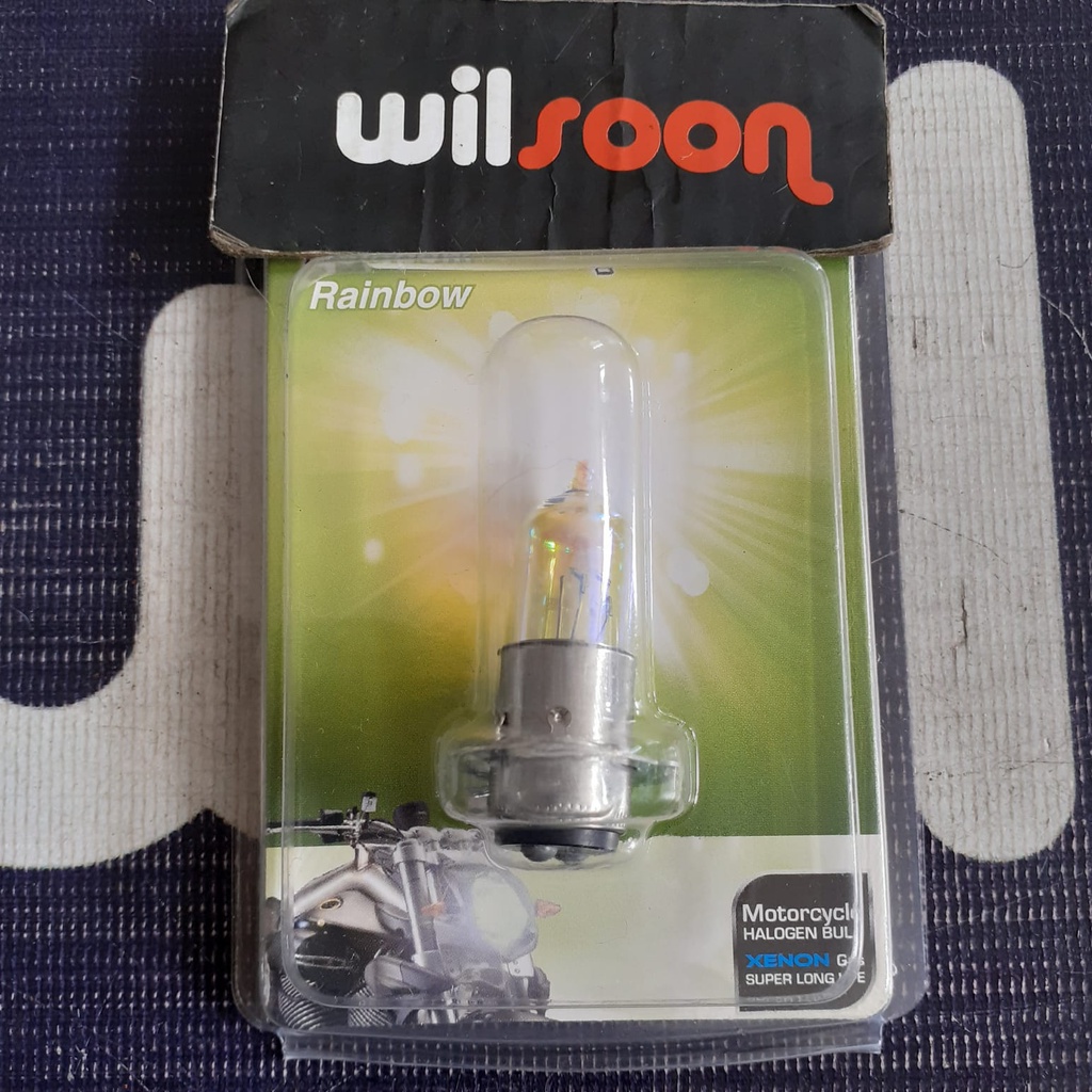 Bohlam / Lampu Depan Motor Halogen Kaki 1 Autovision Rainbow 12V 25/25W Bebek / Matic