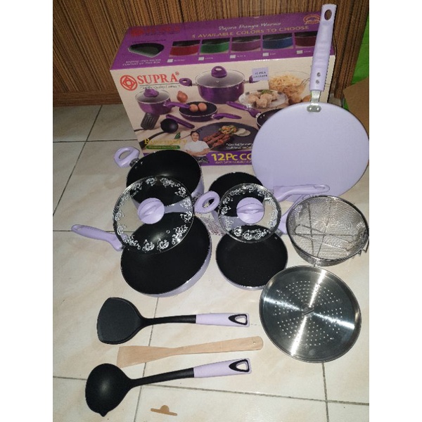 Supra Cookware Set Premium 12pcs / Panci Set Supra 12pcs  GOJEK