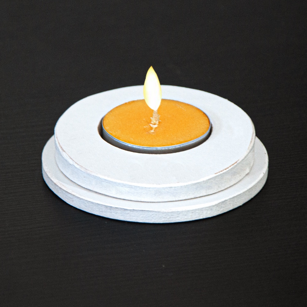 Tempat Lilin Isi 1 Tea Light Candle Holder Minimalis Bahan MDF - CR014