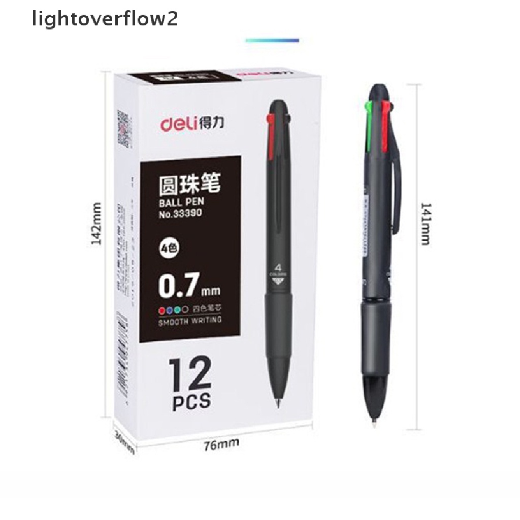 (lightoverflow2) 1pc Bolpen 0.7mm Warna Merah / Hijau / Biru / Hitam Untuk Stationery Sekolah / Kantor