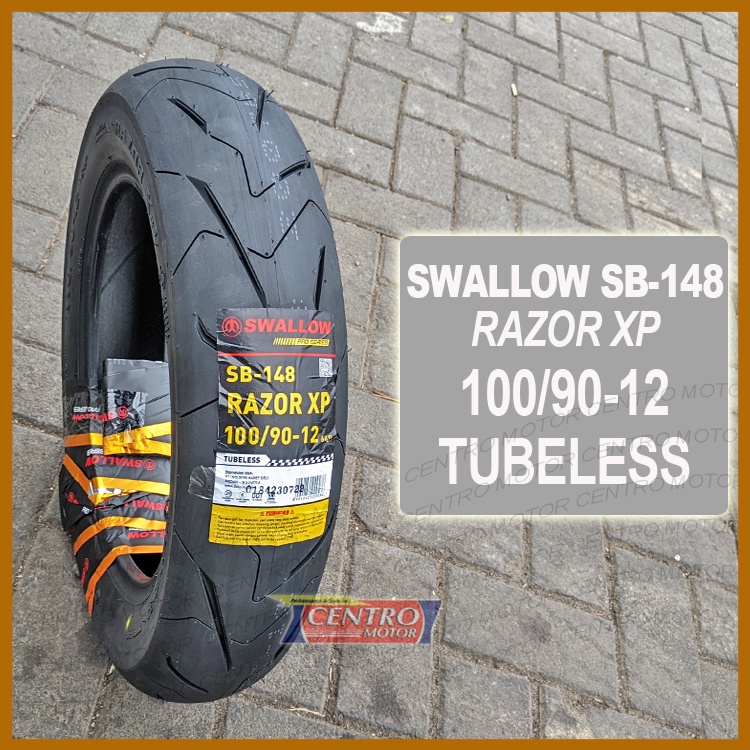 SWALLOW RAZOR XP 100/90-12 TUBELESS. BAN SOFT COMPOUND UNTUK SCOOPY RING 12/FREEGO