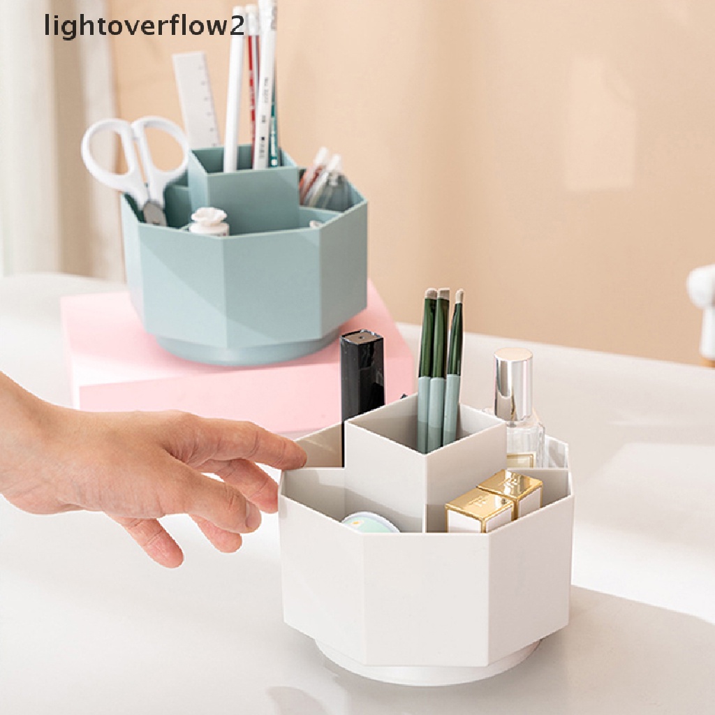 (lightoverflow2) Holder / Organizer Pensil / Pulpen / Penggaris / Tape Marker Rotasi 360 Derajat (ID)