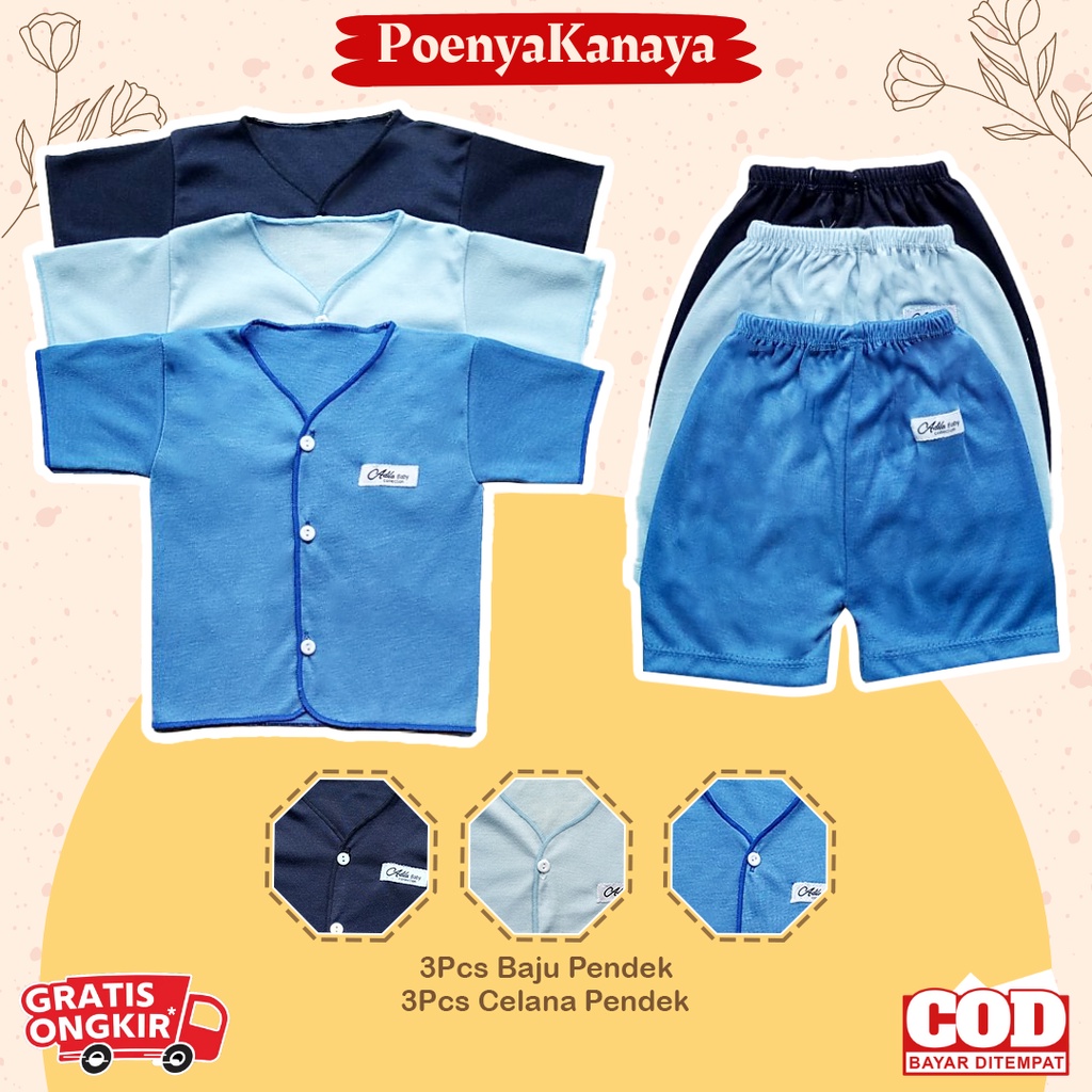 Paket 18pcs Baju Bayi Baru Lahir Seri BIRU Adila Collection Newborn 0-6 Bulan PH04