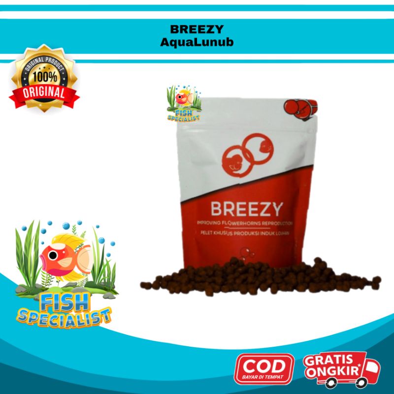 Pelet AQUA LUNUB BREEZY pakan indukan subur birahi 100gr pellet aqualunub ikan louhan