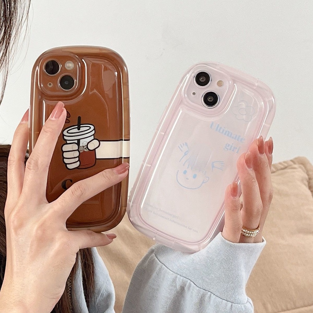 Case Airbag Desain Melengkung Untuk IPhone 12 13 14 11 Pro Max X Xs Max Xr