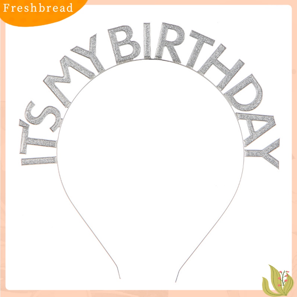 (Fresh) Mahkota / Tiara Motif Tulisan Happy Birthday Bahan Alloy Anti Karat Untuk Wanita