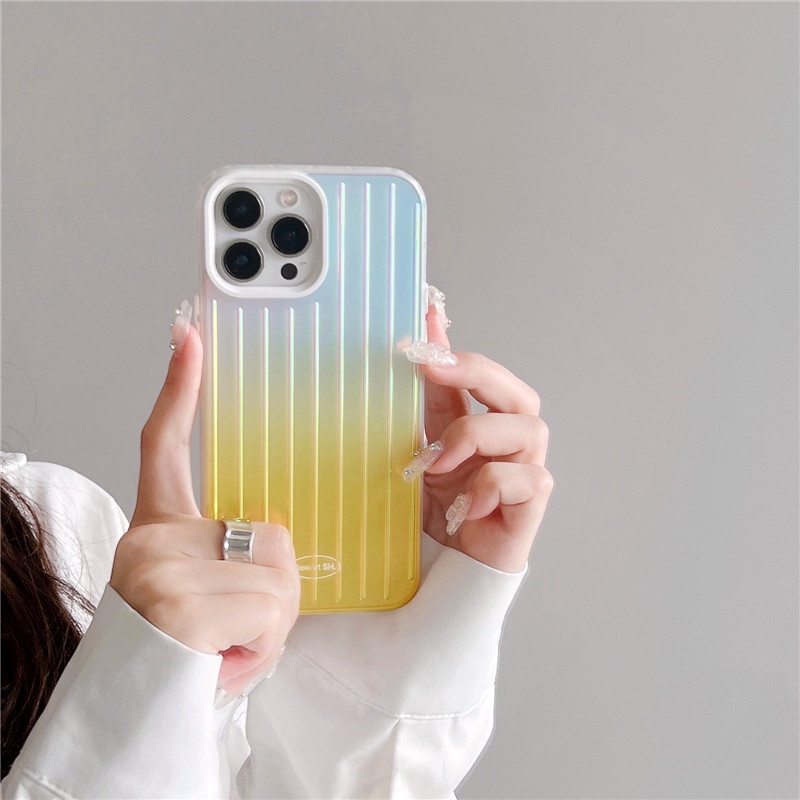 Soft Case Bahan TPU Akrilik Warna Pelangi Untuk IPhone 13 12 11 Pro Max