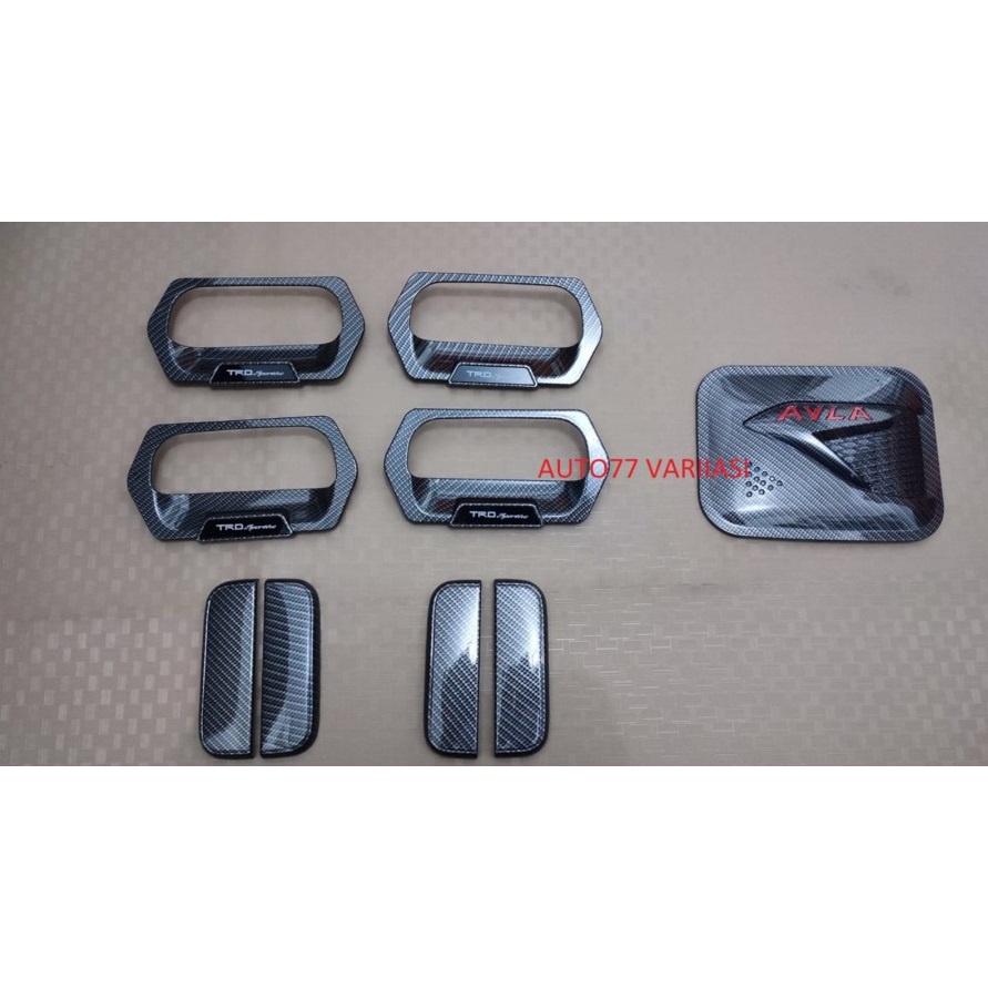 Paket Outer Handle Tank Cover Ayla TRD SPORTIVO Carbon