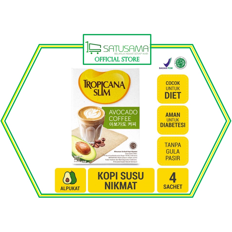 

Tropicana Slim Avocado Coffee 4Sch - Kopi Susu Nikmat Tanpa Gula Pasir