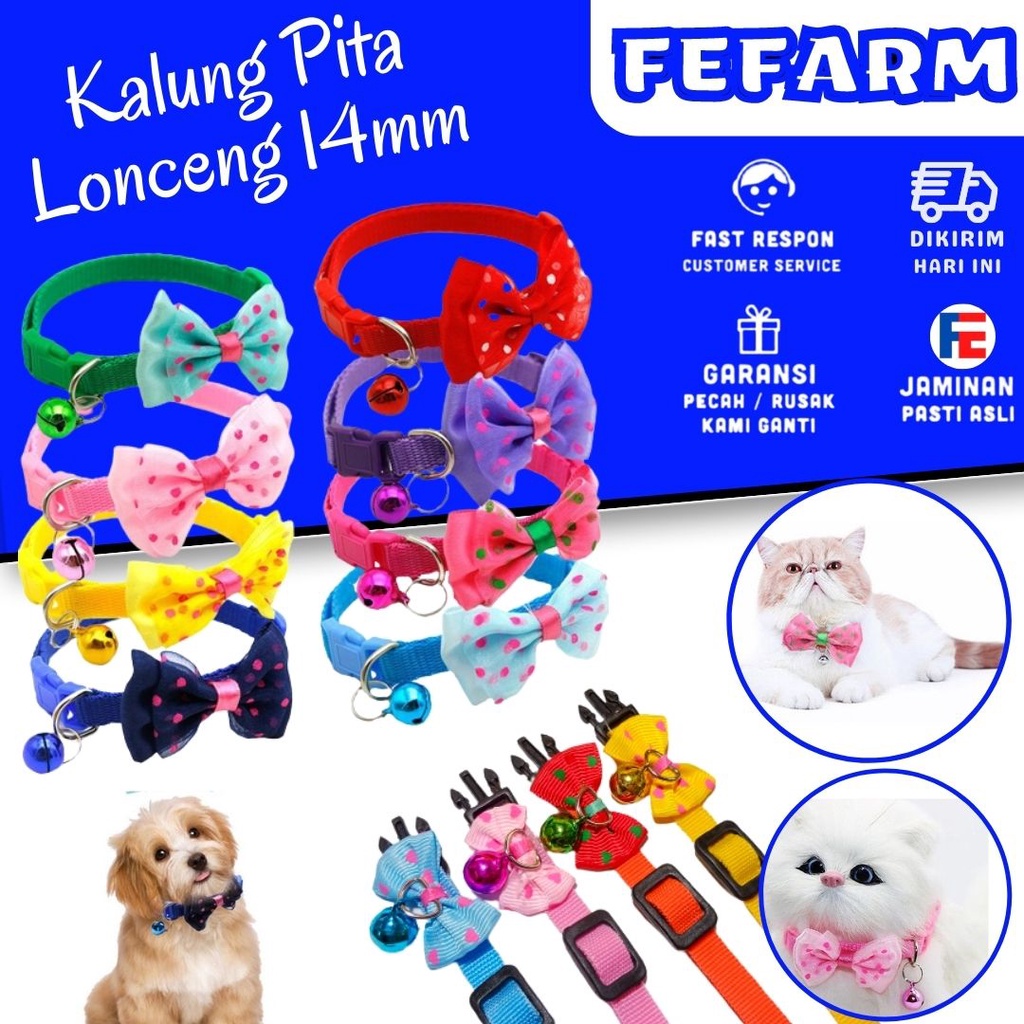 Kalung Kucing Pita Motif Love Lonceng Murah Lucu Aksesoris Untuk Kitten Anjing Cat Kelinci Colar Collar FEFARM