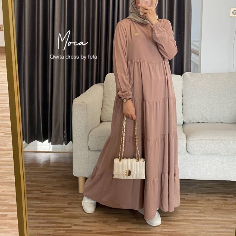 [COD] DRESS RUFFLE BUSUI - RAYON TWILL PREMIUM - QWITA DRESS