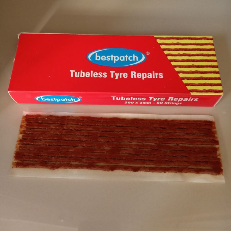 String Tubeless Serat Tubeless Bestpatch Ukuran Kecil 200x3mm per 1 Lembar - Serat Bestpatch