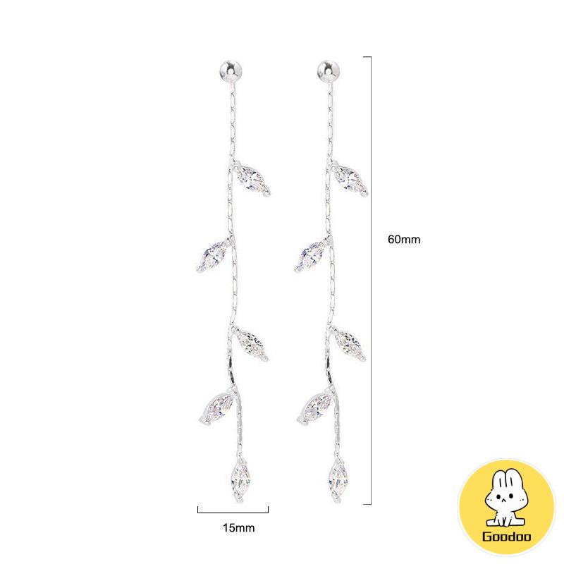 S925 Silver Willow Earrings Wanita Temperamen Anting Rumbai Panjang Sederhana -Doo