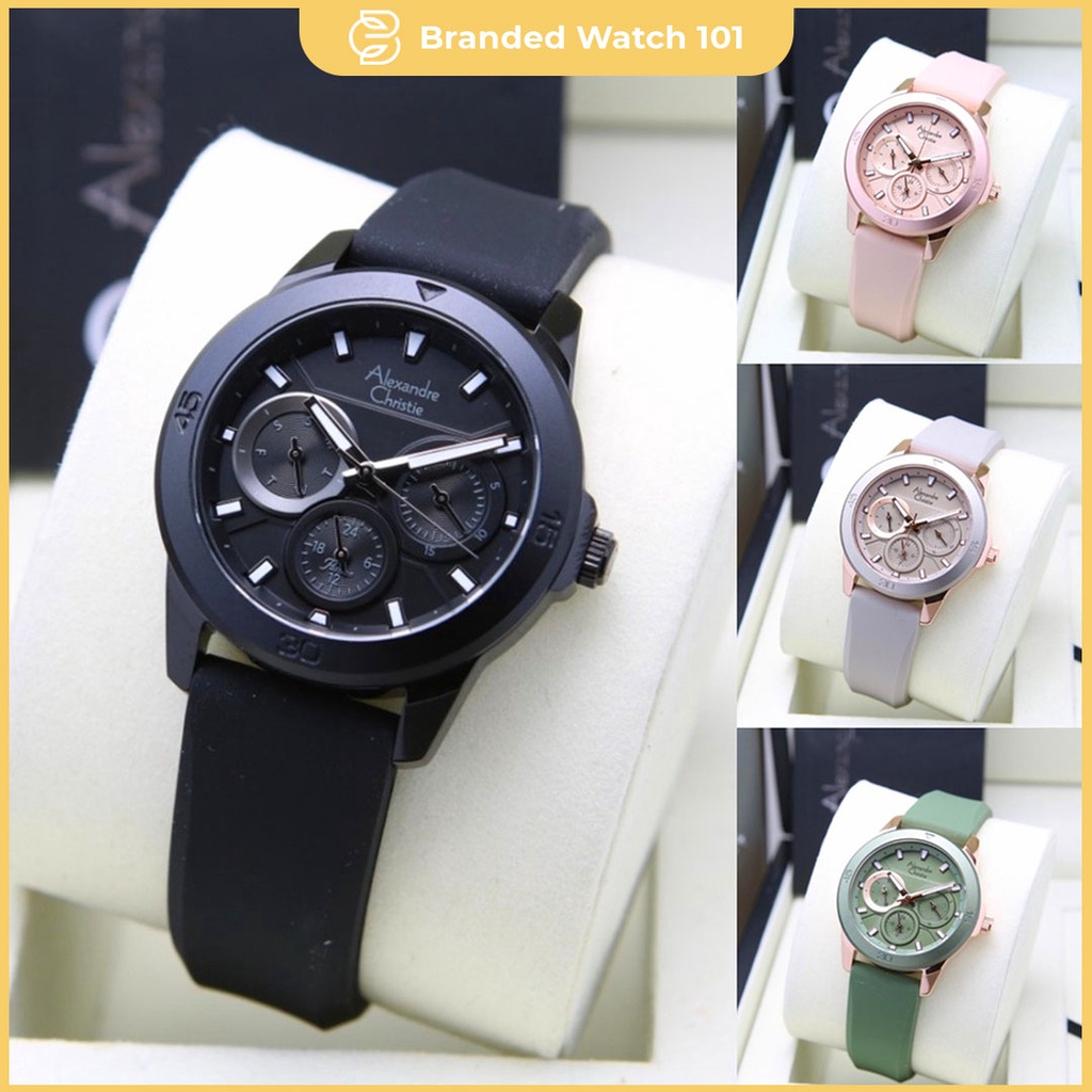 ORIGINAL Jam Tangan Wanita Alexandre Christie AC 2967 / AC2967 / 2967 Garansi Resmi 1 Tahun, Rubber
