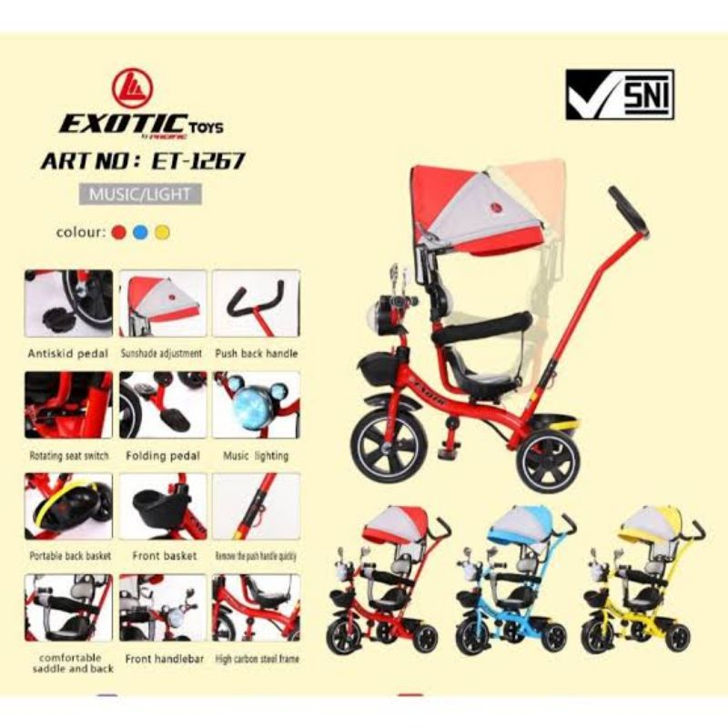 SEPEDA RODA 3 / TRICYCLE ANAK EXOTIC ET - 1267