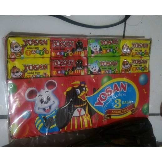 Permen Karet Jadul Yosan Bubble Gum 3 Rasa 1 box isi 60 pcs | Sejak Jaman Lupus