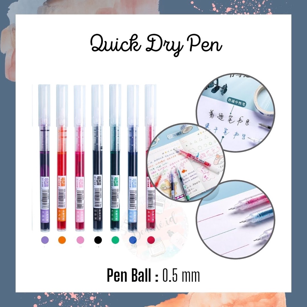 Pen Pulpen Ballpoint Bolpen Pena Tinta Cair 0.5 mm Quick Dry Anti Rembes Warna Warni Perlengkapan Menulis Graffiti ATK Sekolah Belajar Kerja Kantor Mata Pena Nyaman Digunakan Berkualitas Serbaguna