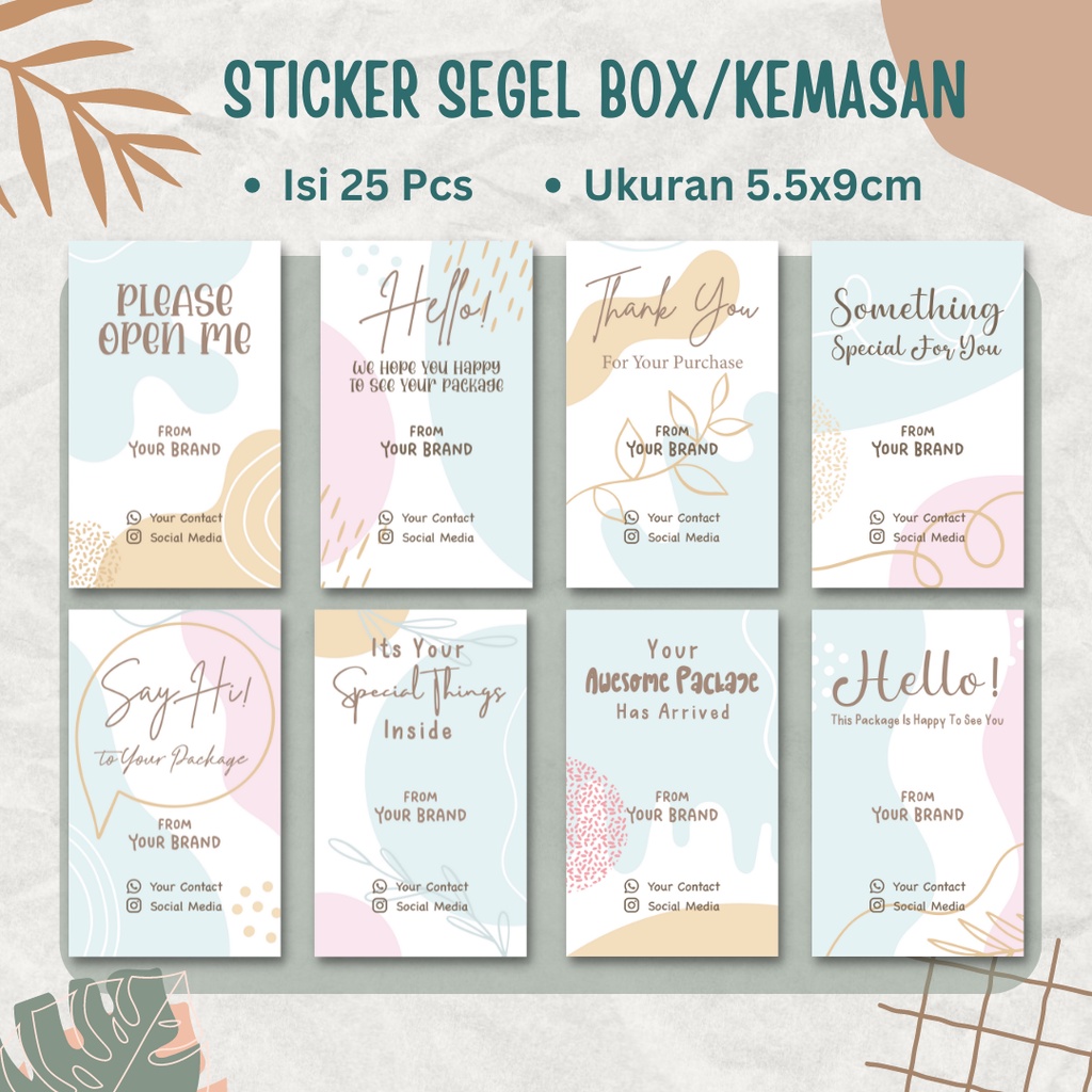 

(ISI 25 PCS) Sticker Segel BOX / Sticker Packing /Stiker Packaging / Stiker Kemasan / Sticker thankyou