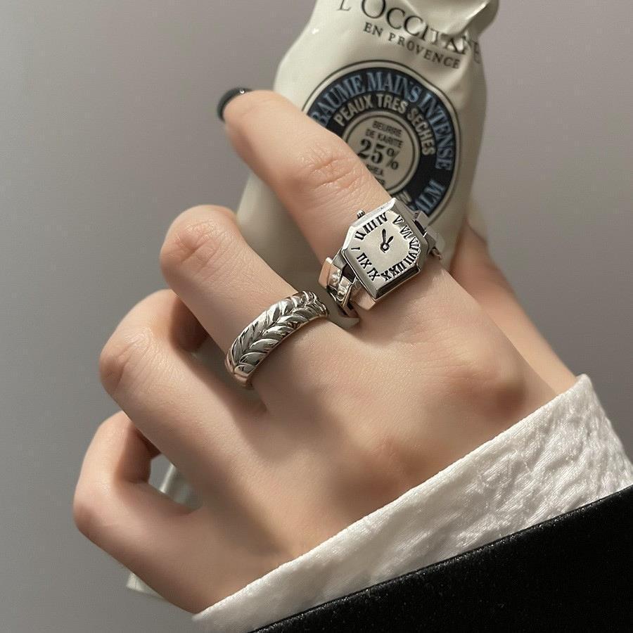 Cincin Model twist Gaya Korea retro hip hop Untuk Wanita