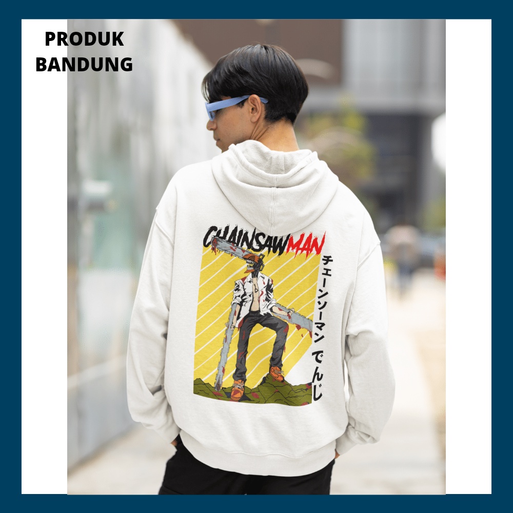 Sweater Hoodie Anime Chainsaw Cowok Cewek Hodie Premium Hoddie Oversize Pria Dewasa XXL Switer Hodei