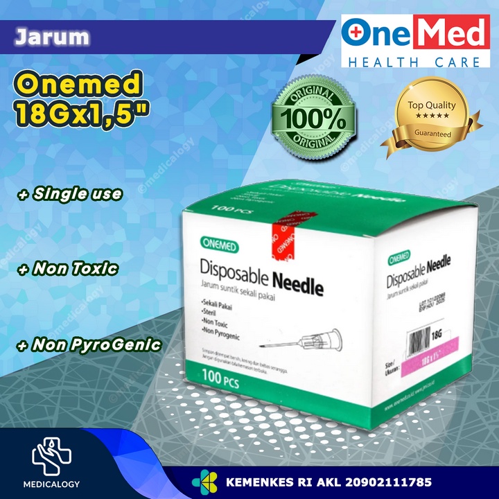 Needle Onemed 18G x 1 1/2inch Disposable