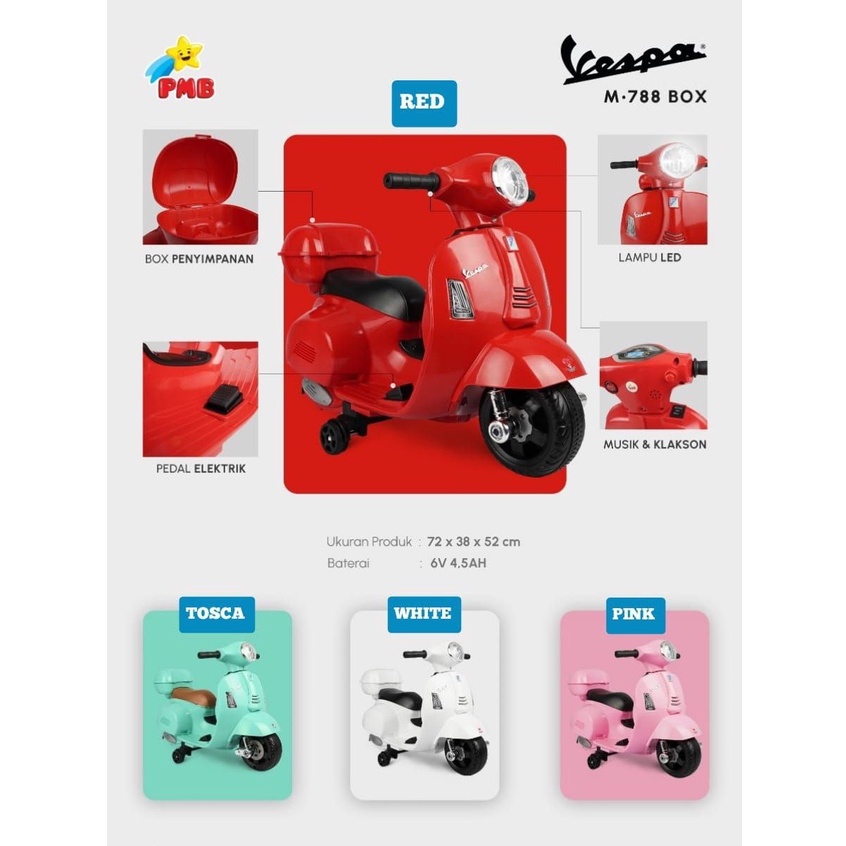Bazar Sepeda - Sepeda Motor Accu Aki Anak PMB m788 Box