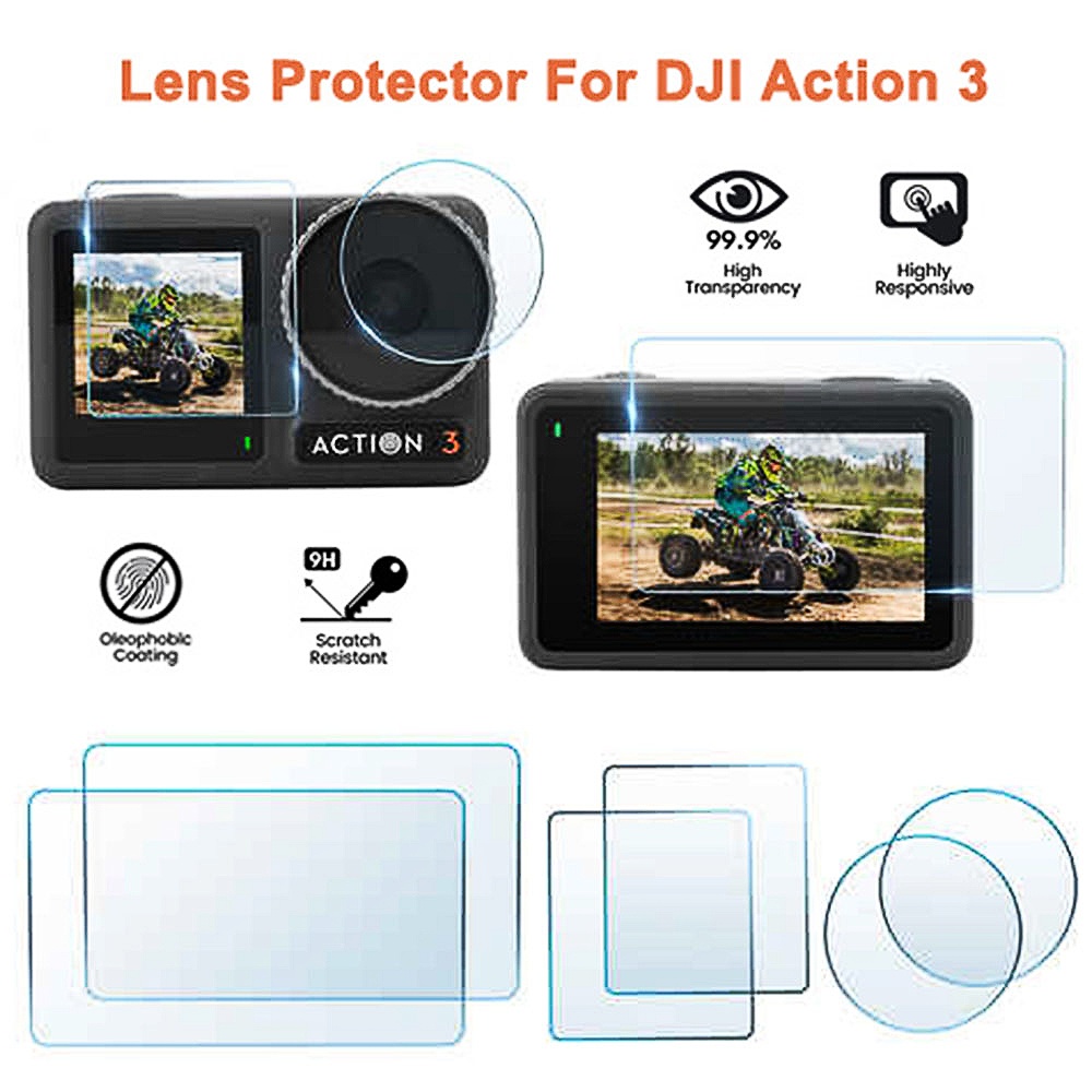 Pelindung Layar Tempered Glass Anti Gores / Sidik Jari Untuk Kamera Sport DJI Action 3