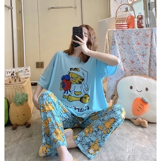 Piyama Import Super Jumbo Baju Tidur Jumbo Import Set Kekinian Lengan Pendek Celana Panjang CP