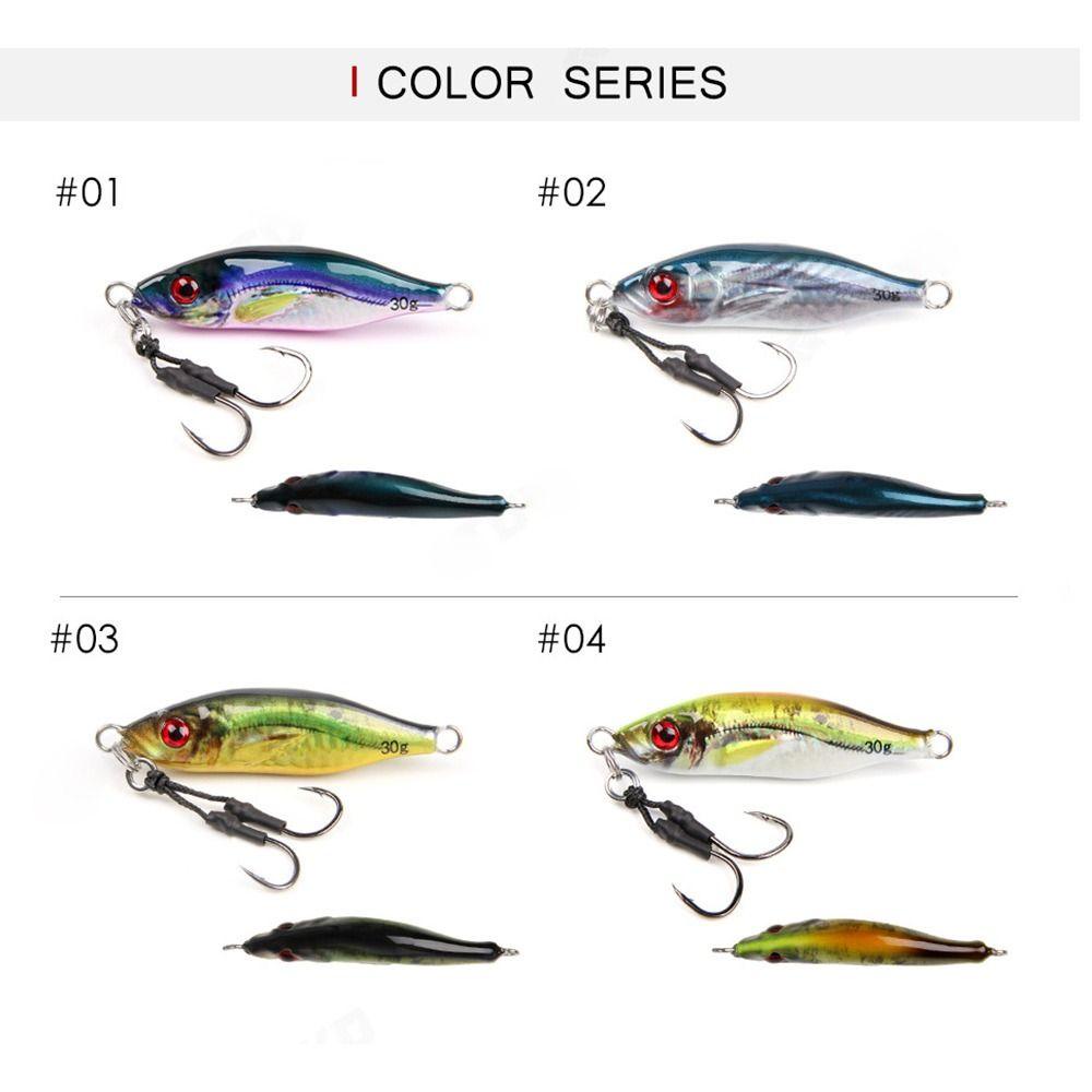 Top Metal Simulasi Memancing Umpan Ikan Kecil Simulasi Ikan Kecil 30G 59MM Double Bass Hook Lead Casting