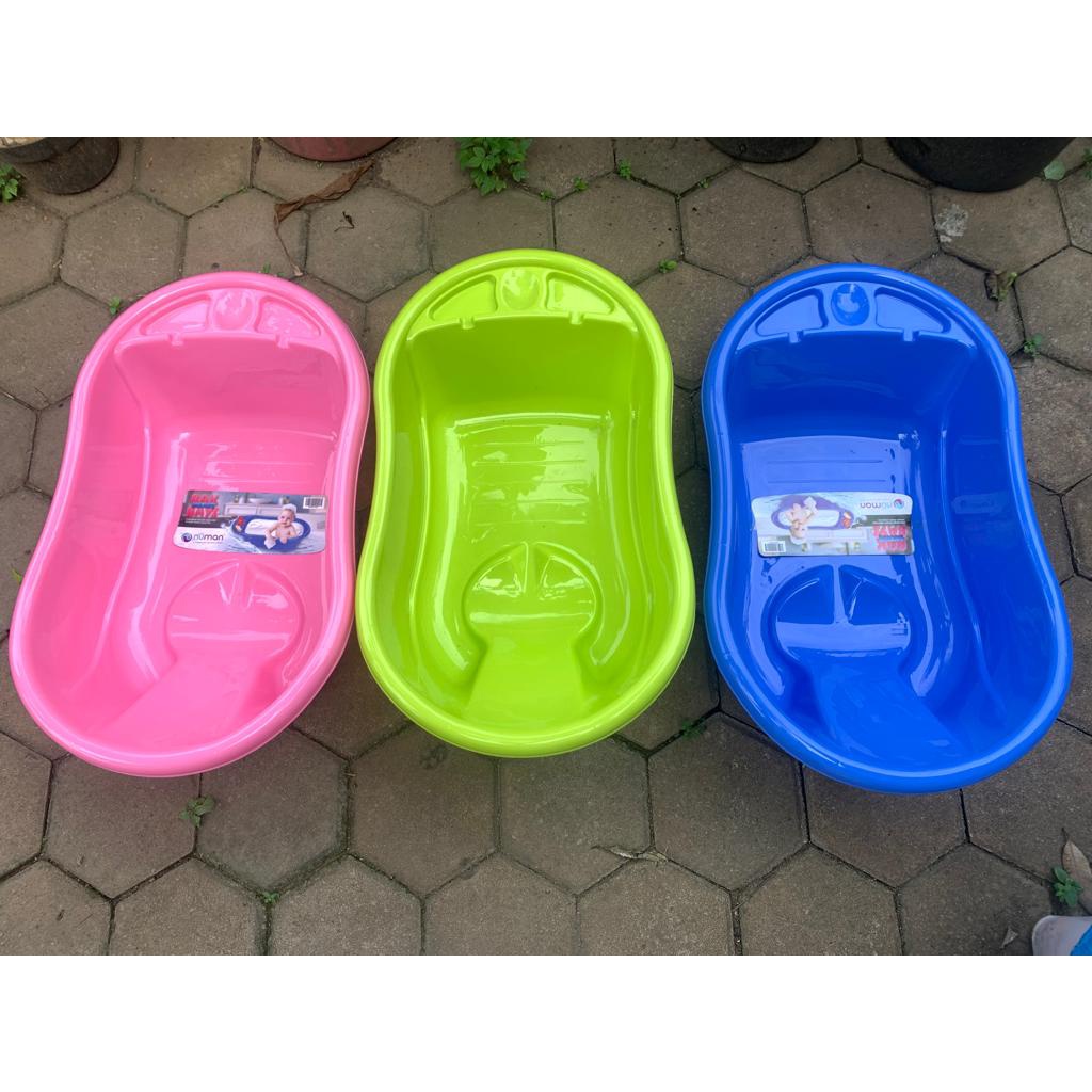 POLIN Bak mandi bayi / Baki bayi plastik oval warna cerah free kotak sabun