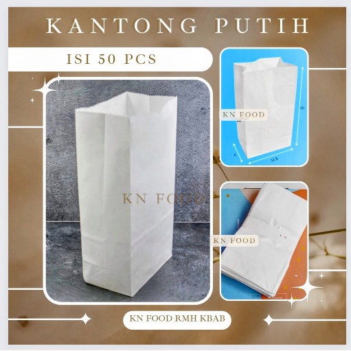 

Paper Bag Kantong Putih Polos - Kantong Kertas 1 pack isi 50