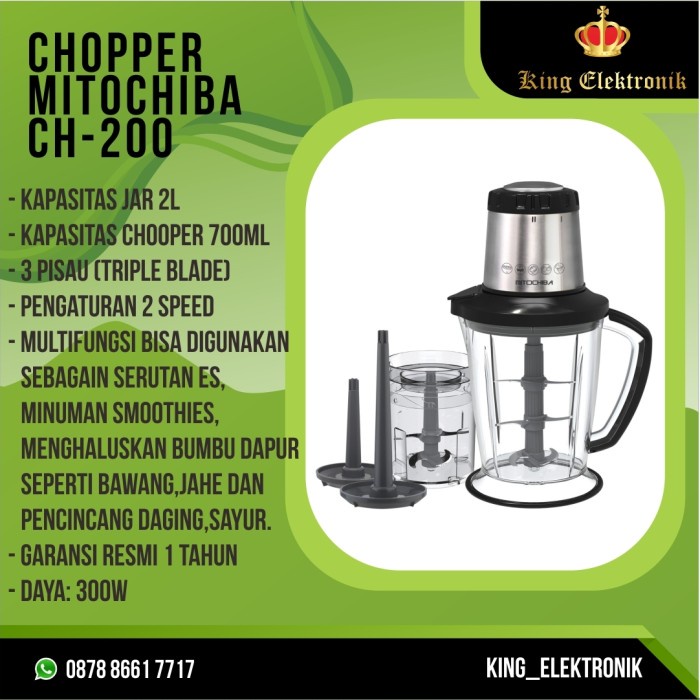 Mitochiba Ch 200 Food Chopper Blender Bumbu &amp; Daging / Mitochiba Ch200