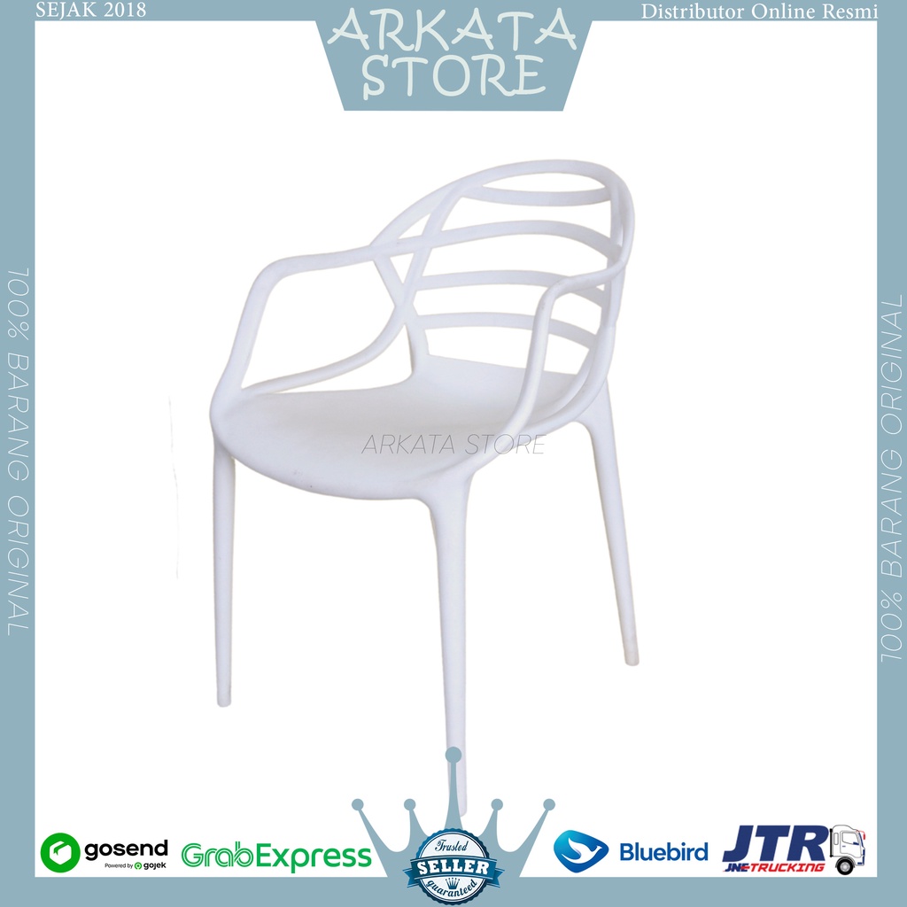KR161 - Kursi Santai Plastik Twin Pan KR 161 / Kursi Taman / Kursi Santai Modern / Kursi Teras Putih