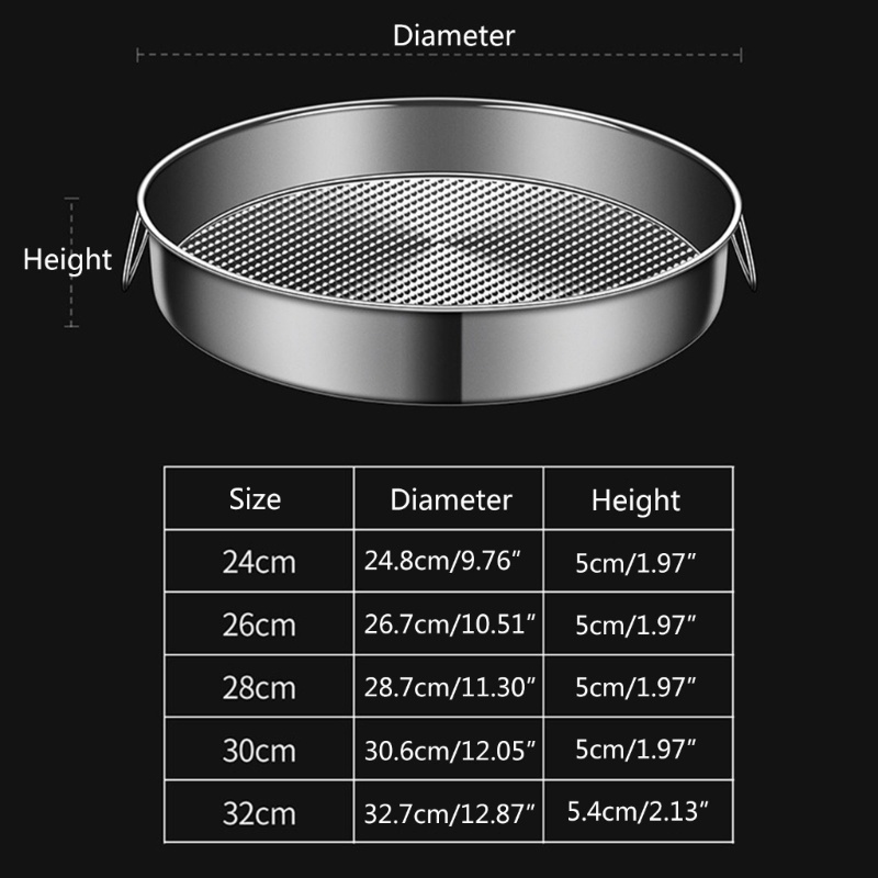 Rak Keranjang Steamer Makanan Bahan Stainless Steel 5 Ukuran