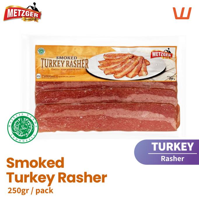 Jual SMOKED TURKEY RASHER HALAL METZGER 250g Daging Kalkun Shopee