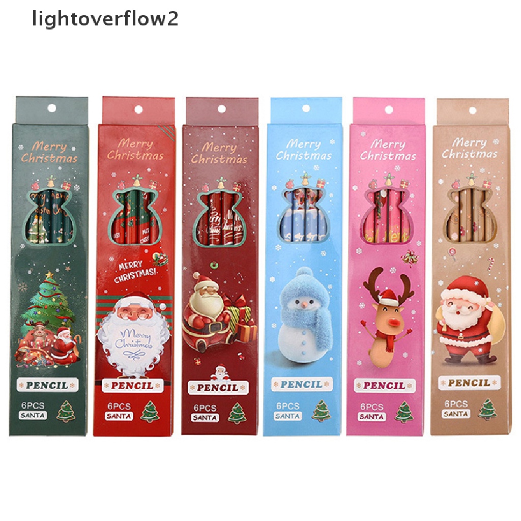 (lightoverflow2) 6pcs / Lot Pensil HB Dengan Kotak Penyimpanan Untuk Menulis / Menggambar