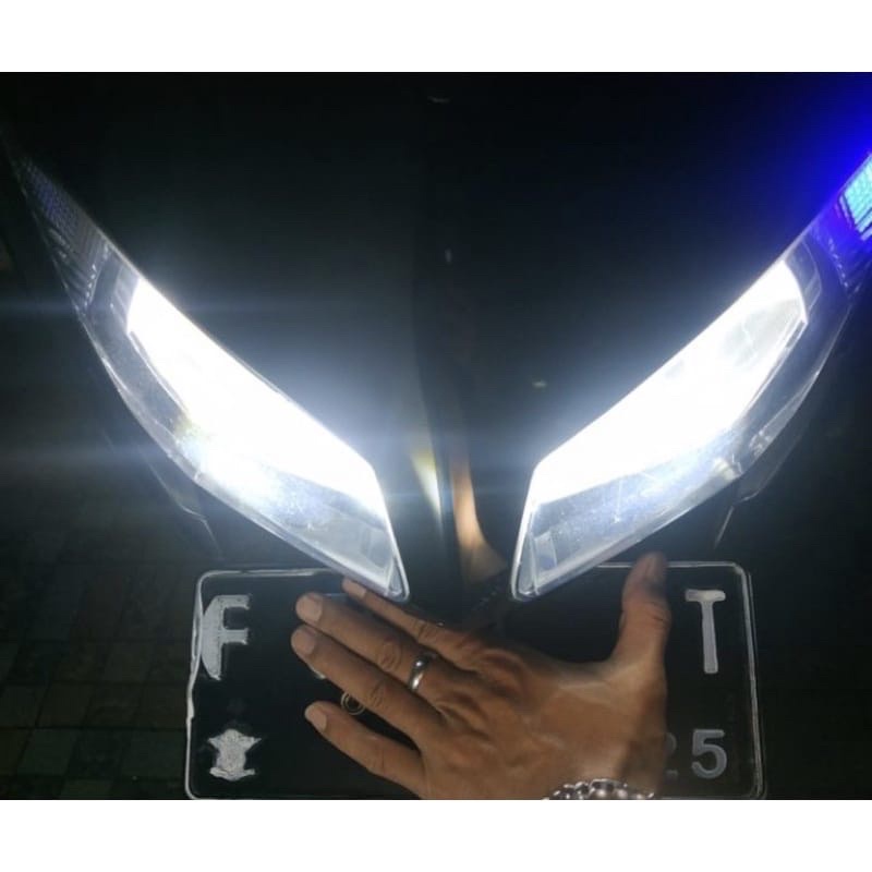 Lampu led h4 HS1  12mata 3sisi Bholam delam H4 mxking vixion scoopy cb gl dll