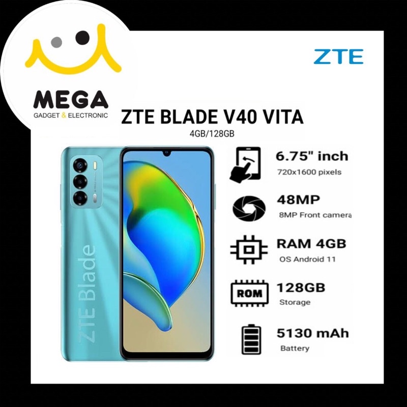 ZTE Blade V40 Vita 4GB + 128GB Garansi Resmi ZTE Indonesia